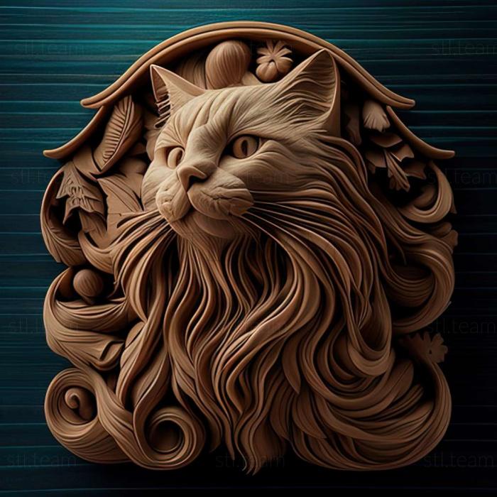 3D model Isle of Man Longhair cat (STL)